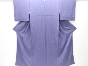 未使用品　仕立て上がり　宝尽くし模様織出し一ツ紋色無地着物